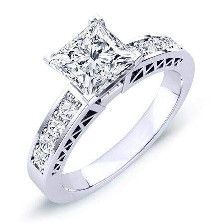 2.00 ct - Lotus - GIA Natural Princess Diamond Engagement Ring