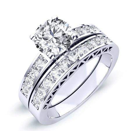 1.00 ct - Lotus - GIA Natural Round Diamond Bridal Set