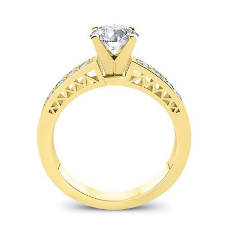 Lotus Princess Diamond Engagement Ring (Lab Grown Igi Cert) yellowgold