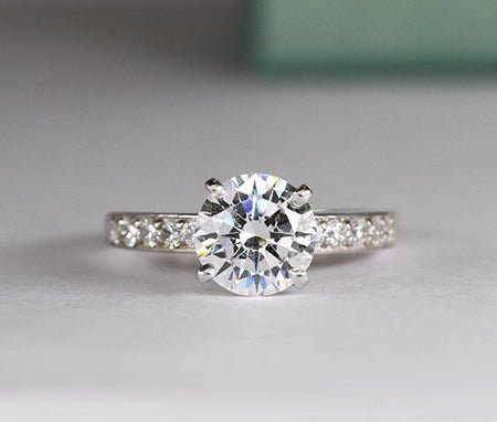 Lotus Round Diamond Engagement Ring (Lab Grown Igi Cert) whitegold