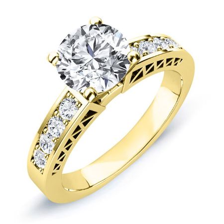 Lotus Round Moissanite Bridal Set yellowgold