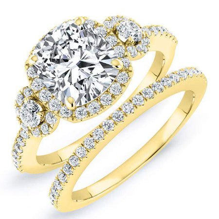 Lunaria Cushion Moissanite Bridal Set yellowgold