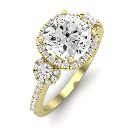 Lunaria Diamond Matching Band Only (does Not Include Engagement Ring) For Ring With Cushion Center yellowgold