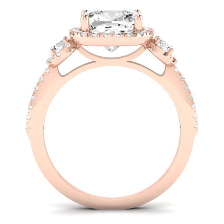 Lunaria Diamond Matching Band Only (does Not Include Engagement Ring) For Ring With Cushion Center rosegold