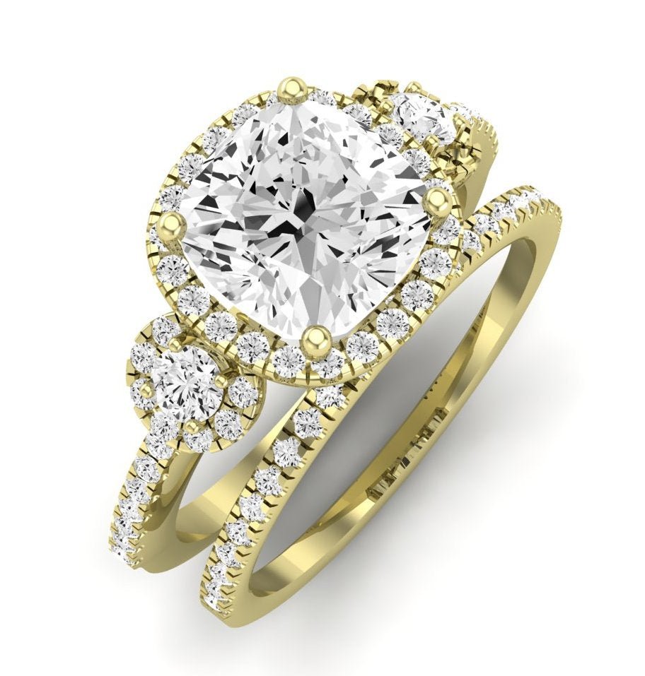 Lunaria Diamond Matching Band Only (does Not Include Engagement Ring) For Ring With Cushion Center yellowgold