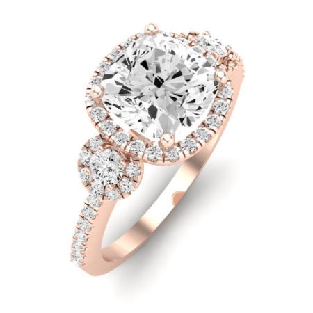 Lunaria Diamond Matching Band Only (does Not Include Engagement Ring) For Ring With Cushion Center rosegold