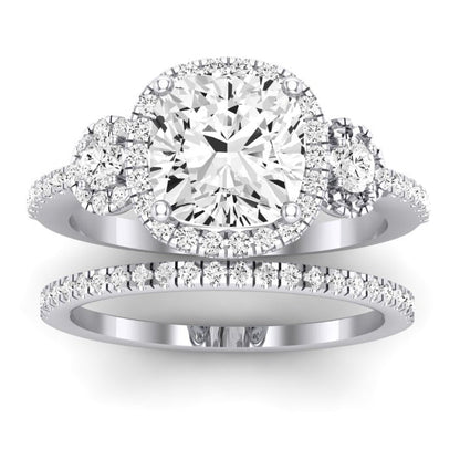 Lunaria Diamond Matching Band Only (does Not Include Engagement Ring) For Ring With Cushion Center whitegold