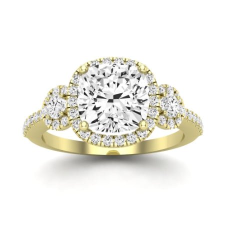 Lunaria Diamond Matching Band Only (does Not Include Engagement Ring) For Ring With Cushion Center yellowgold