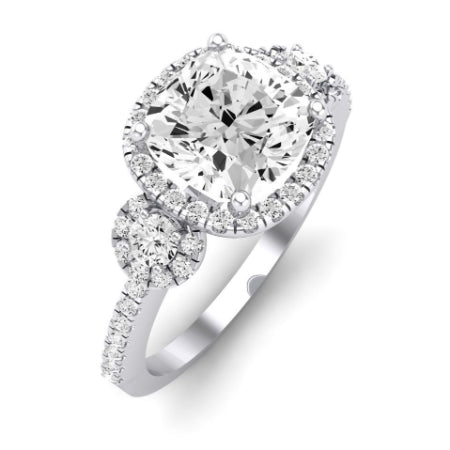 Lunaria Diamond Matching Band Only (does Not Include Engagement Ring) For Ring With Cushion Center whitegold