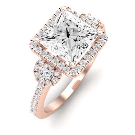 Lunaria Diamond Matching Band Only (does Not Include Engagement Ring) For Ring With Princess Center rosegold