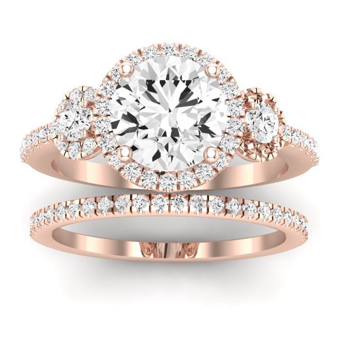 Lunaria Diamond Matching Band Only (does Not Include Engagement Ring) For Ring With Round Center rosegold