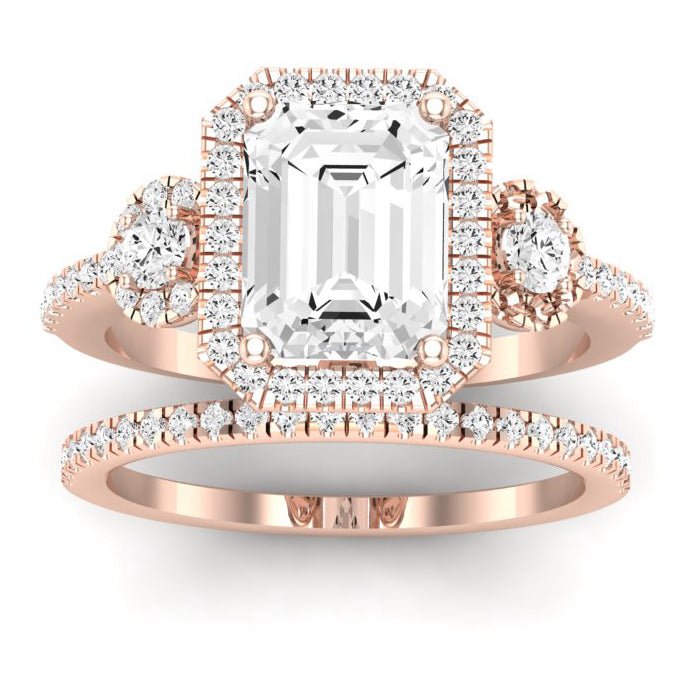 Lunaria Emerald Diamond Bridal Set (Lab Grown Igi Cert) rosegold