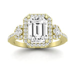 Lunaria Emerald Diamond Engagement Ring (Lab Grown Igi Cert) yellowgold