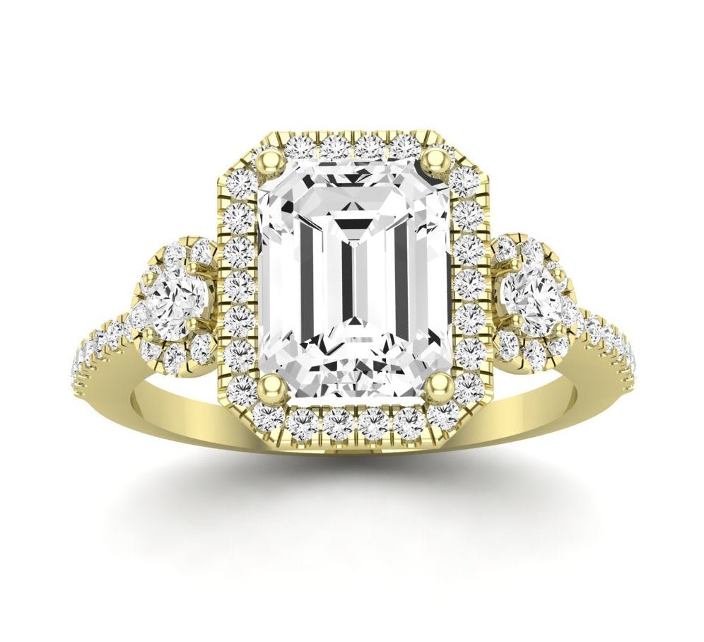 Lunaria Emerald Diamond Engagement Ring (Lab Grown Igi Cert) yellowgold