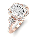 Lunaria Emerald Moissanite Engagement Ring rosegold