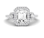 Lunaria Emerald Moissanite Engagement Ring whitegold