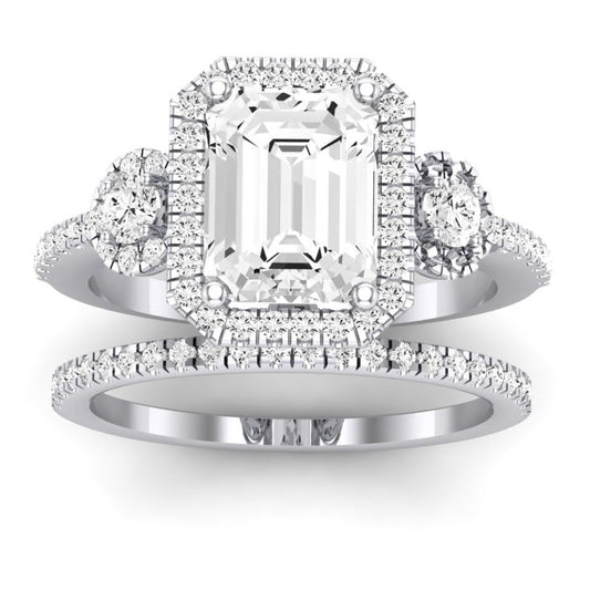 Lunaria Emerald Diamond Bridal Set (Lab Grown Igi Cert) whitegold