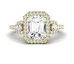 Lunaria Emerald Diamond Engagement Ring (Lab Grown Igi Cert) yellowgold