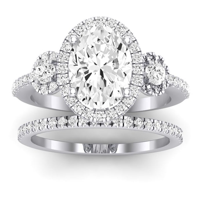 1.00 ct - Lunaria - GIA Natural Oval Diamond Bridal Set