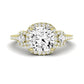 Lunaria Moissanite Matching Band Only (does Not Include Engagement Ring) For Ring With Cushion Center yellowgold