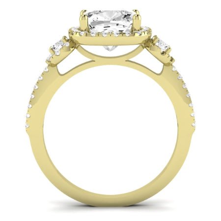 Lunaria Moissanite Matching Band Only (does Not Include Engagement Ring) For Ring With Cushion Center yellowgold