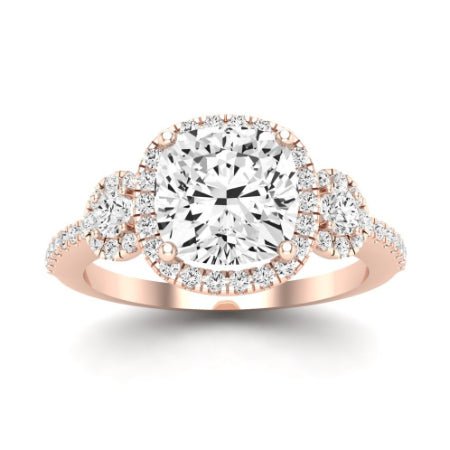 Lunaria Moissanite Matching Band Only (does Not Include Engagement Ring) For Ring With Cushion Center rosegold