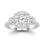 Lunaria Moissanite Matching Band Only (does Not Include Engagement Ring) For Ring With Cushion Center whitegold