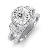 Lunaria Moissanite Matching Band Only (does Not Include Engagement Ring) For Ring With Cushion Center whitegold