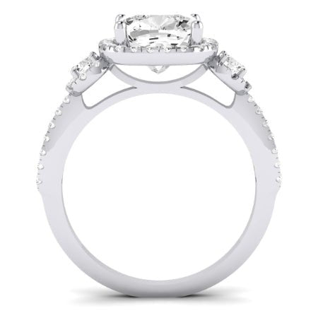 Lunaria Moissanite Matching Band Only (does Not Include Engagement Ring) For Ring With Cushion Center whitegold