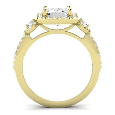 Lunaria Moissanite Matching Band Only (does Not Include Engagement Ring) For Ring With Emerald Center yellowgold