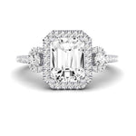 Lunaria Moissanite Matching Band Only (does Not Include Engagement Ring) For Ring With Emerald Center whitegold