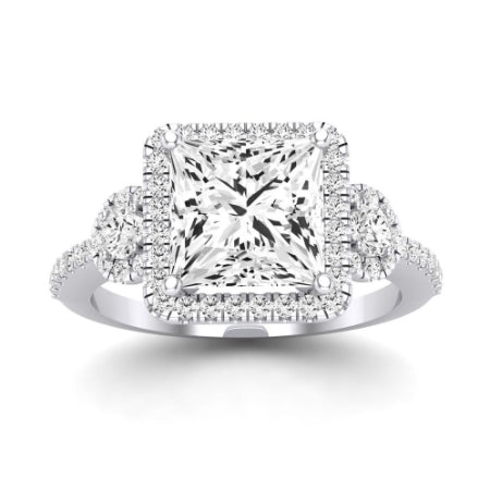 Lunaria Moissanite Matching Band Only (does Not Include Engagement Ring) For Ring With Princess Center whitegold