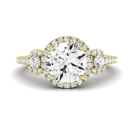 Lunaria Moissanite Matching Band Only (does Not Include Engagement Ring) For Ring With Round Center yellowgold