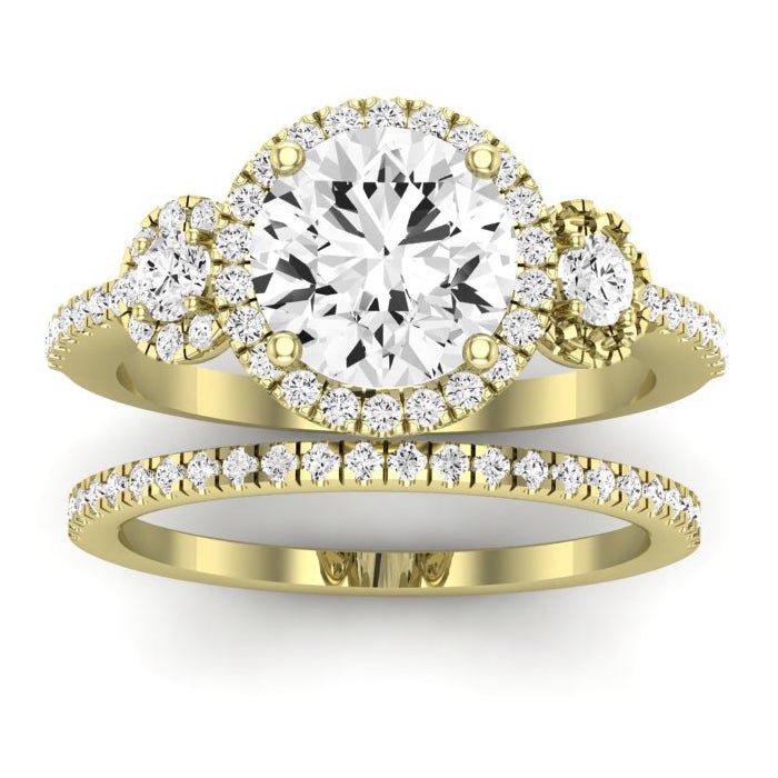 Lunaria Moissanite Matching Band Only (does Not Include Engagement Ring) For Ring With Round Center yellowgold