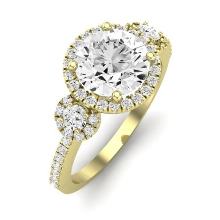 Lunaria Moissanite Matching Band Only (does Not Include Engagement Ring) For Ring With Round Center yellowgold