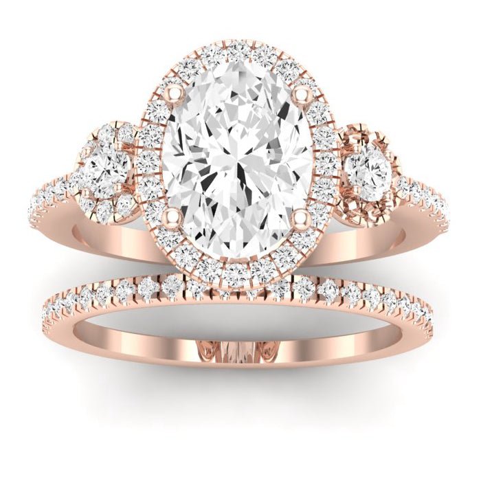 Lunaria Oval Diamond Bridal Set (Lab Grown Igi Cert) rosegold