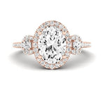 Lunaria Oval Moissanite Bridal Set rosegold