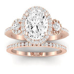 Lunaria Oval Moissanite Bridal Set rosegold