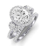 Lunaria Oval Moissanite Bridal Set whitegold