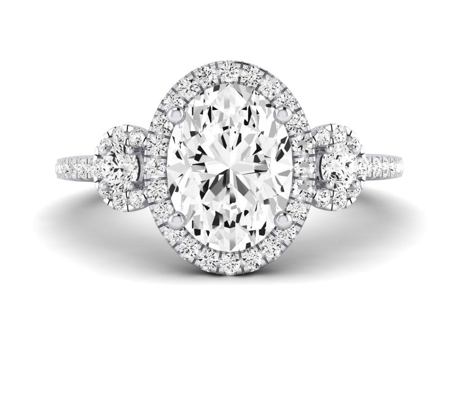 Lunaria Oval Moissanite Engagement Ring whitegold