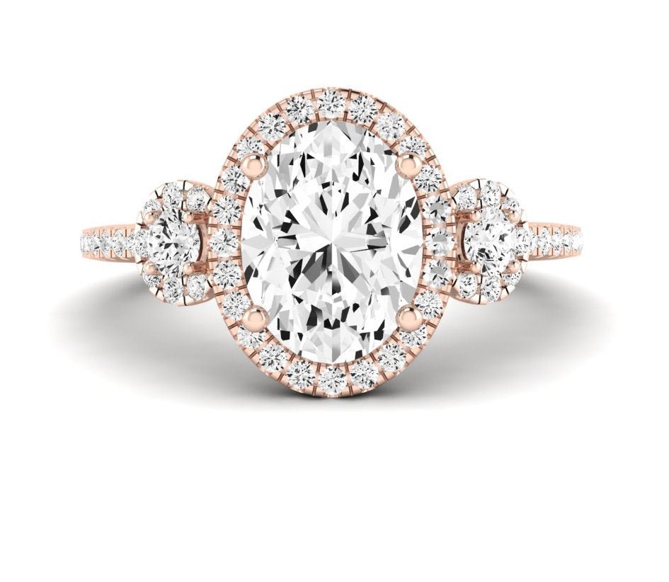 Lunaria Oval Moissanite Engagement Ring rosegold