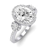 Lunaria Oval Moissanite Engagement Ring whitegold