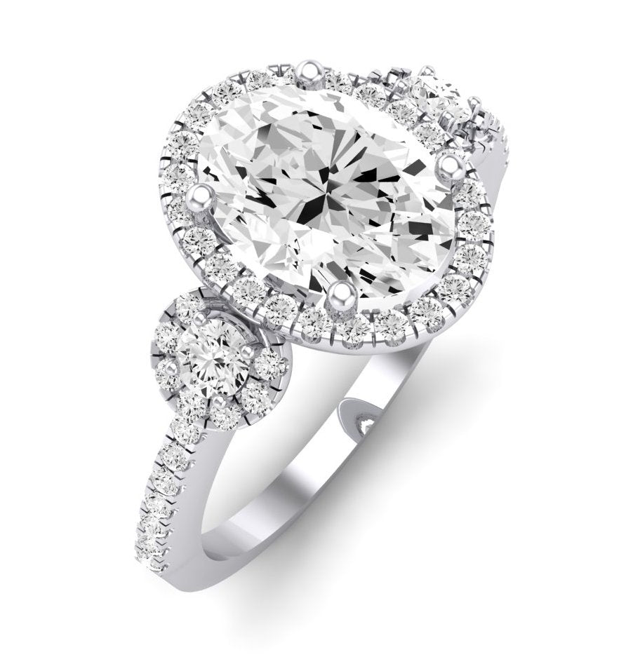 Lunaria Oval Moissanite Engagement Ring whitegold