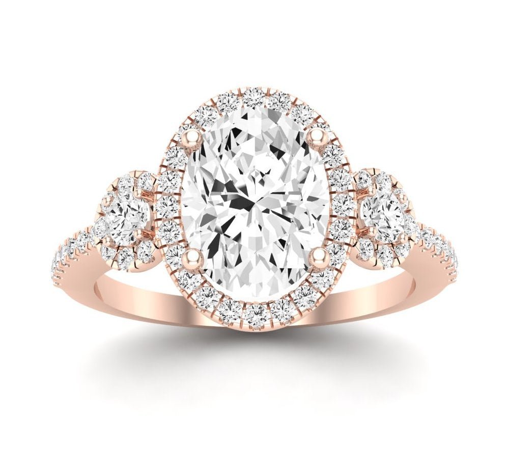 Lunaria Oval Moissanite Engagement Ring rosegold