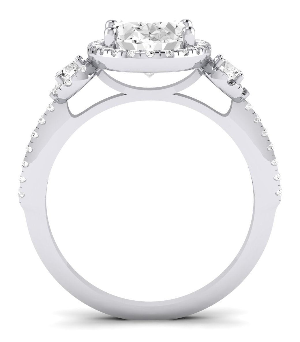Lunaria Oval Moissanite Engagement Ring whitegold