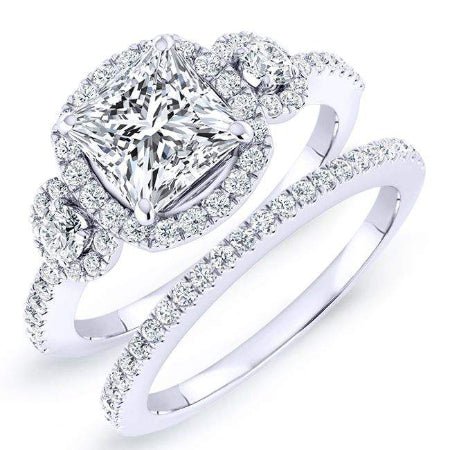 Lunaria Princess Moissanite Bridal Set whitegold