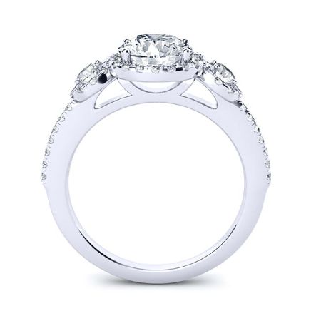 Lunaria Princess Moissanite Engagement Ring whitegold