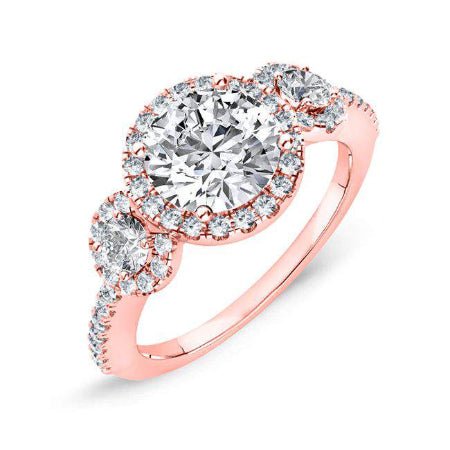 Lunaria Round Diamond Engagement Ring (Lab Grown Igi Cert) rosegold