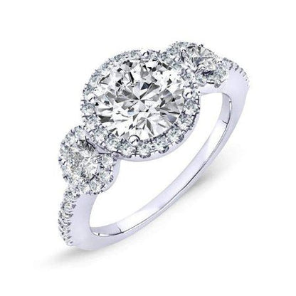 Lunaria Round Diamond Engagement Ring (Lab Grown Igi Cert) whitegold