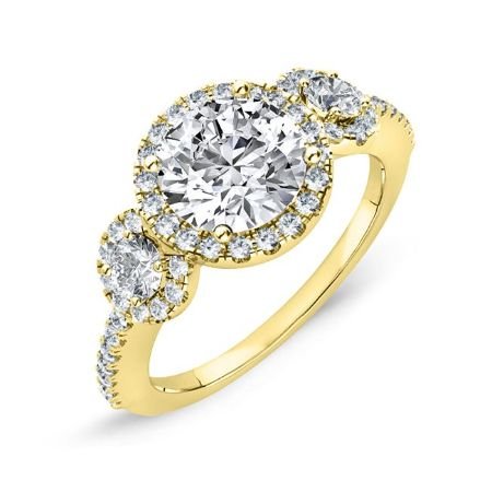 Lunaria Round Moissanite Bridal Set yellowgold